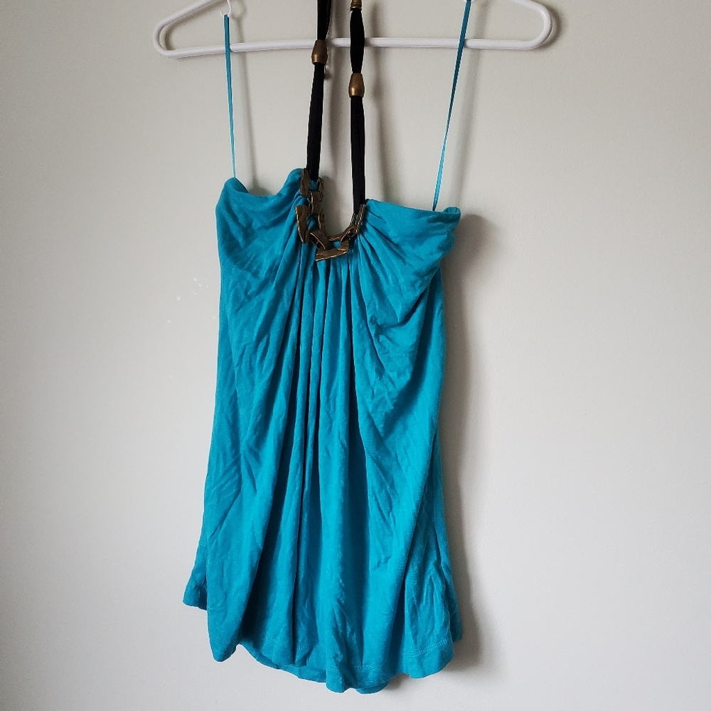 Blue halter top